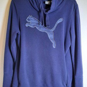 Puma Purple Cotton Hoodie Women's Sz M Pullover